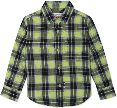 U.S. POLO ASSN. Boys Checkered Casual Green Shirt