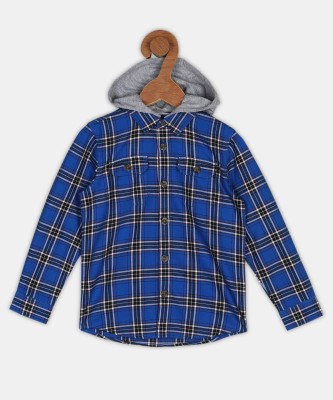 Allen Solly Boys Checkered Casual Blue Shirt