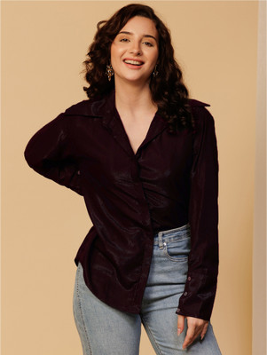 Urban Sundari Women Embellished Casual Brown Shirt