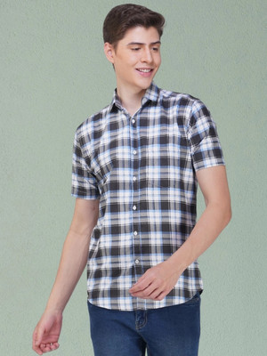 HouseOfCommon Men Checkered Casual Green Shirt
