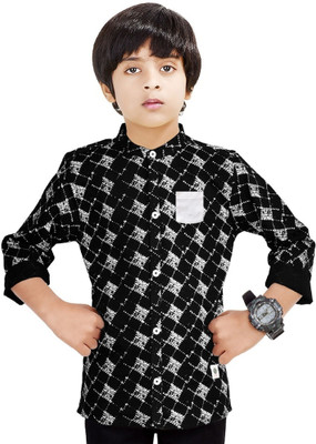 The Crane Boys Printed Casual Black Shirt