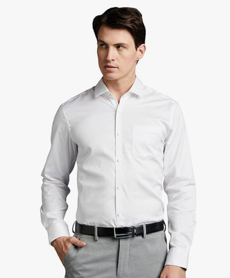 THREADDZILLAA Men Solid Formal White Shirt