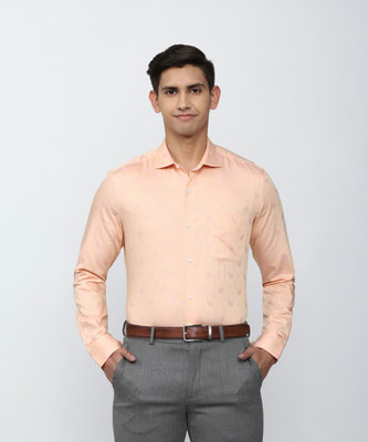 PETER ENGLAND Men Self Design Formal Pink, Orange Shirt