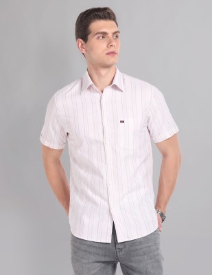 AD by Arvind Men Striped Casual Pink Shirt
