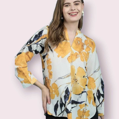 KALLAXI Women Printed Casual Multicolor Shirt