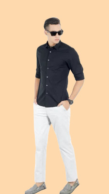 Isuel Fabb Men Solid Casual Blue Shirt