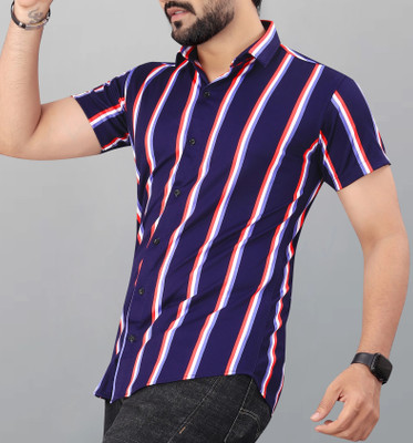 COMBRAIDED Men Striped Casual Multicolor Shirt