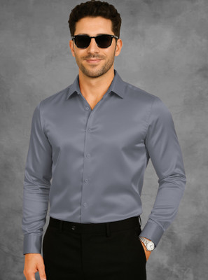 BABIRUSA Men Solid Formal Grey Shirt