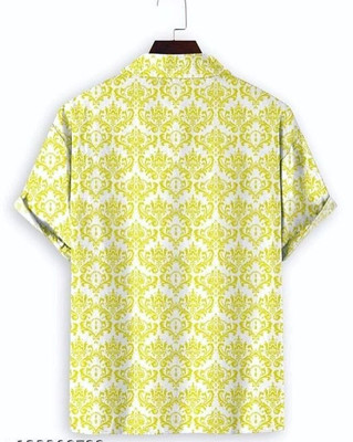 Stellalifestyle Men Solid Casual Yellow, White Shirt