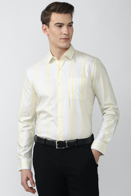 PETER ENGLAND Men Striped Formal White Shirt