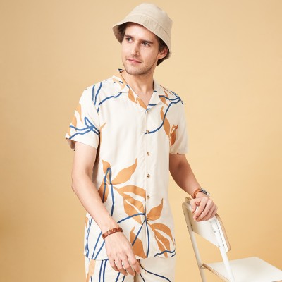 Urban Ranger by Pantaloons Men Printed Casual White Shirt