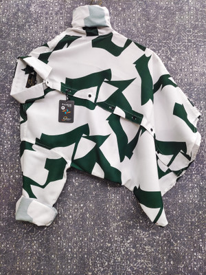 Radiance Creation Men Printed, Solid Casual Green, White Shirt