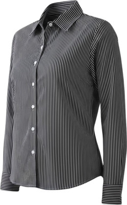 FUBACK Women Striped Casual Black, White Shirt
