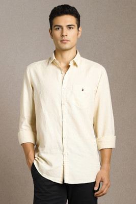 LOUIS PHILIPPE Men Solid Casual Beige Shirt