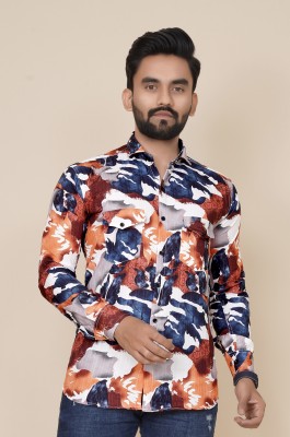 VS Fashion Men Floral Print Casual Multicolor Shirt
