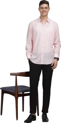 MARTIN PACEMAKER Men Self Design Casual Pink Shirt