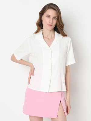 VERO MODA Women Solid Casual White Shirt