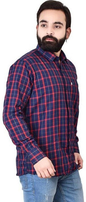 Arthz Fab Trend Men Striped Casual Dark Blue, Red, White Shirt