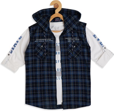 CAVIO Baby Boys Checkered Casual Blue Shirt(Pack of 2)