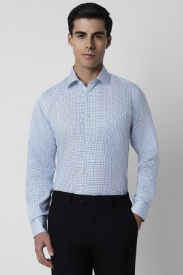 VAN HEUSEN Men Checkered Formal Black, Light Blue Shirt