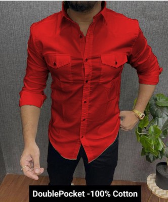 Noorify Men Solid Casual Red Shirt