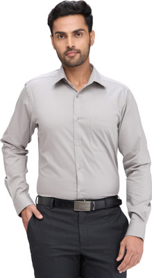 Raymond Men Solid Formal Grey Shirt