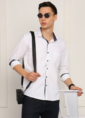 METRONAUT Men Solid Casual White Shirt