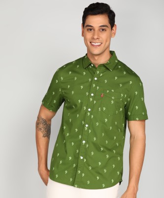 LEVI'S Men Printed Casual Green Shirt