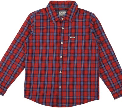 Pepe Jeans Boys Checkered Casual Red Shirt