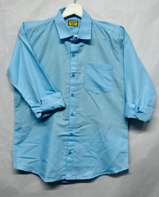 TANISHA FASHION Men Solid Casual Light Blue Shirt