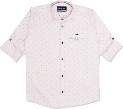 Charchit Boys Printed Casual Pink Shirt