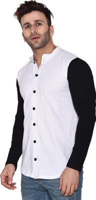 BEYOU FASHION Men Solid Casual White Shirt