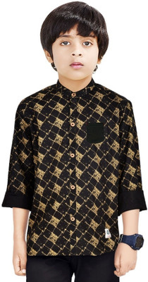 The Crane Boys Printed Casual Black Shirt