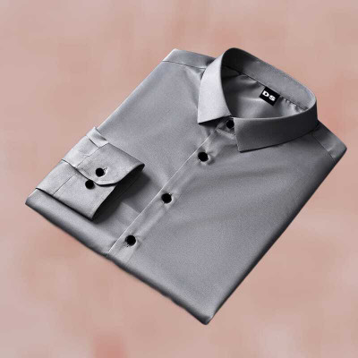DUCCKCREATION Men Solid Casual Grey Shirt