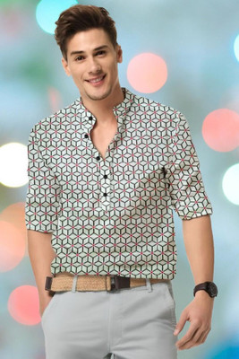The style grove Men Solid Casual Grey Shirt