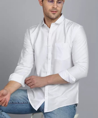 Jumii Enterprise Men Solid Casual White Shirt