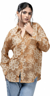 MADBORN CREATION Women Floral Print Casual Brown Shirt