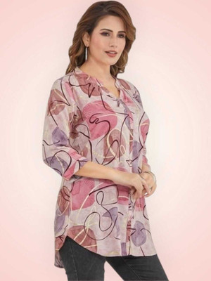 KALLAXI Women Printed Casual Multicolor Shirt
