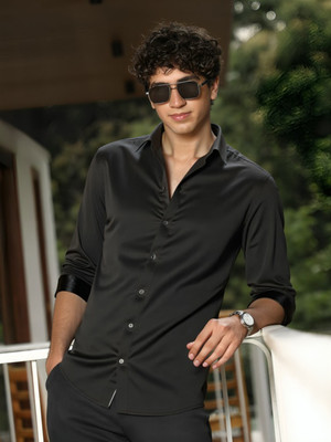 PERFECT PRODUCTIONS Men Solid Casual Black Shirt