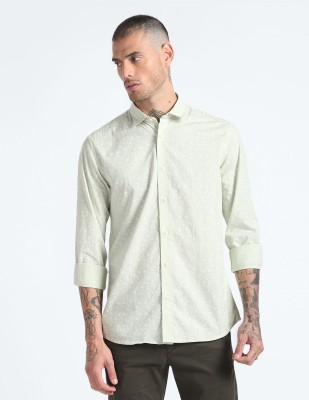 FLYING MACHINE Men Printed Casual Green Shirt