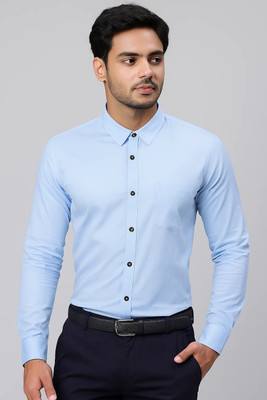RAREMARK Men Solid Formal Light Blue Shirt