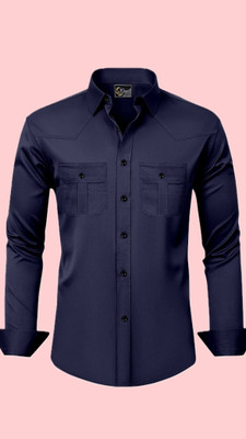 ALVIN ENTERPRISE Men Solid Casual Blue Shirt