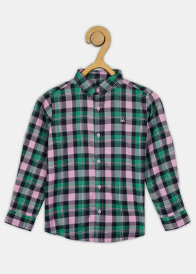 United Colors of Benetton Baby Boys Checkered Casual Green Shirt