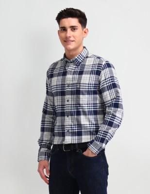 U.S. Polo Assn. Denim Co. Men Checkered Casual Blue Shirt