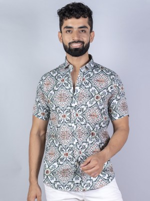 TISTABENE Men Printed Casual White, Red, Blue Shirt