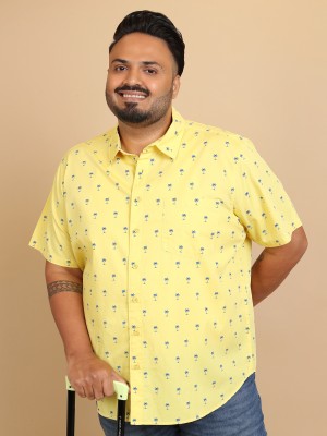 HIGHLANDER Men Printed Casual Yellow Shirt