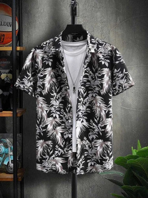 METRONAUT Men Printed Casual Black, White Shirt