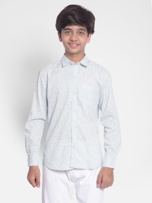 CRIMSOUNE CLUB Boys Printed Casual Light Blue Shirt