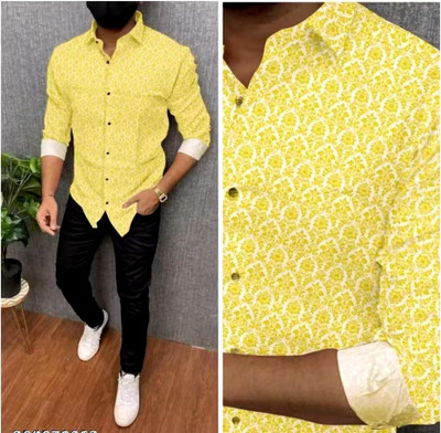 DISHANK CREATION Men Printed Casual Green Shirt