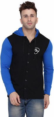 tfurnish Men Solid Casual Blue, Black Shirt